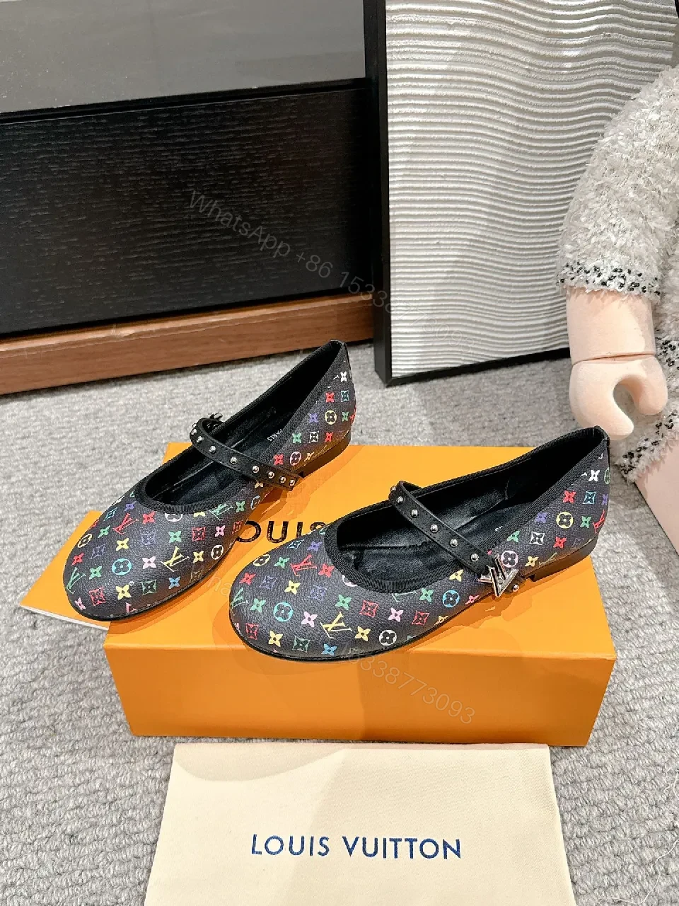 View 7 of Vibrant Rainbow Monogram Mary Janes with Studded Strap