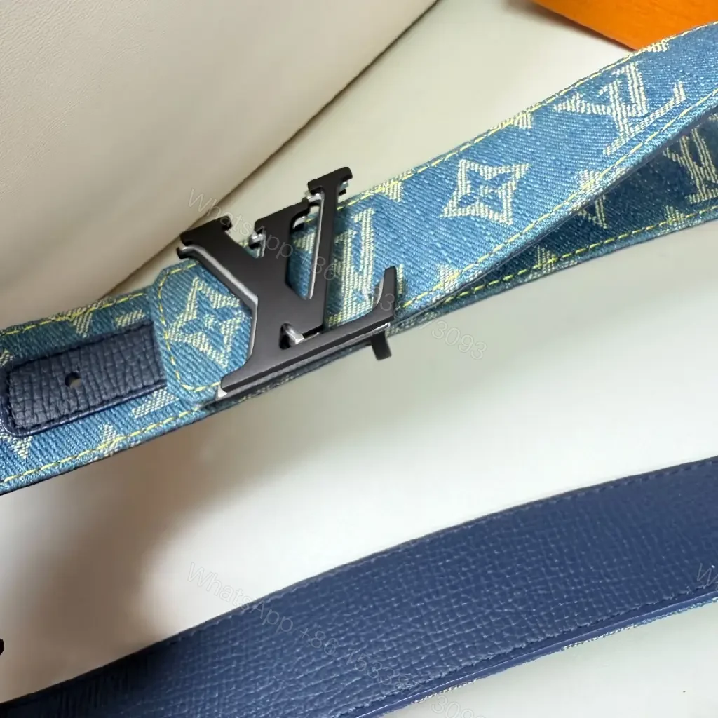 View 10 of Denim-Effect LV Belt: Monogram, Signature Hardware, Luxe Style