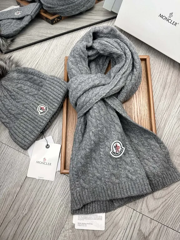View 8 of Moncler-Inspired Cozy Cable Knit Scarf & Beanie Set