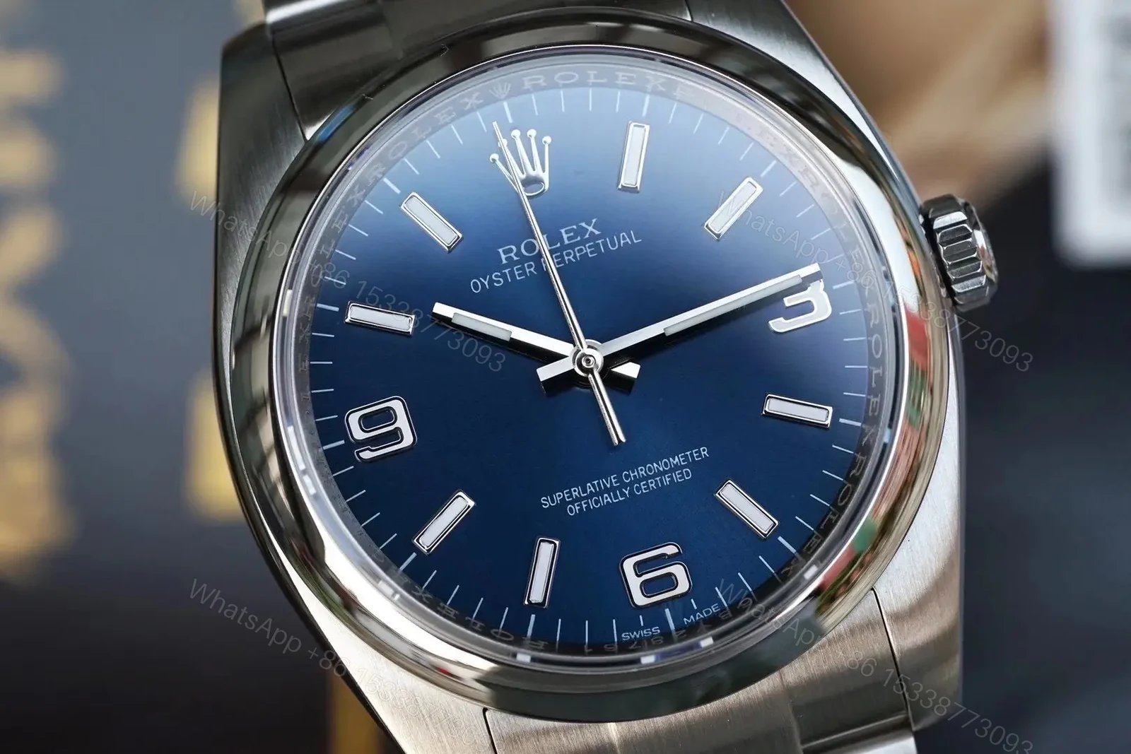 View 4 of Fake Rolex Oyster Perpetual Blue Dial Best Oyster Bracelet 36MM 116000-0002