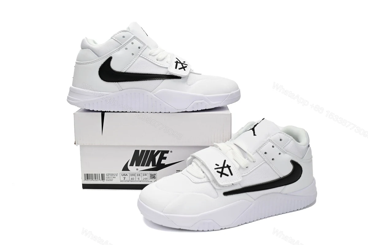 View 2 of Travis Scott x Jordan Cut The Check Nice Kicks White Black FZ8117-492