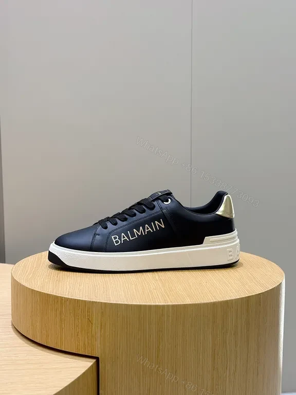 View 7 of Black Leather Low-Top Sneaker â€” BALMAIN Luxury Comfort