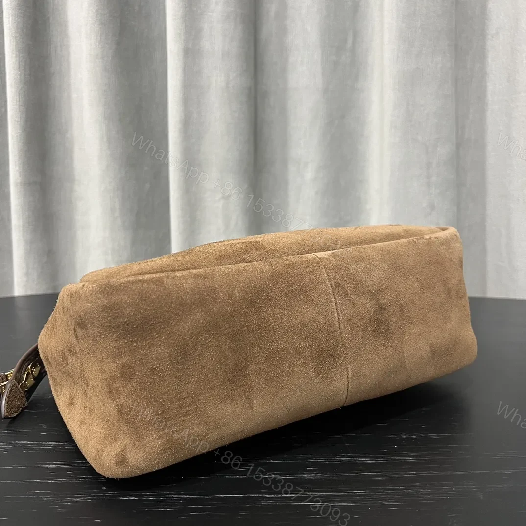 View 3 of Prada Brown Medium Suede Shoulder Bag