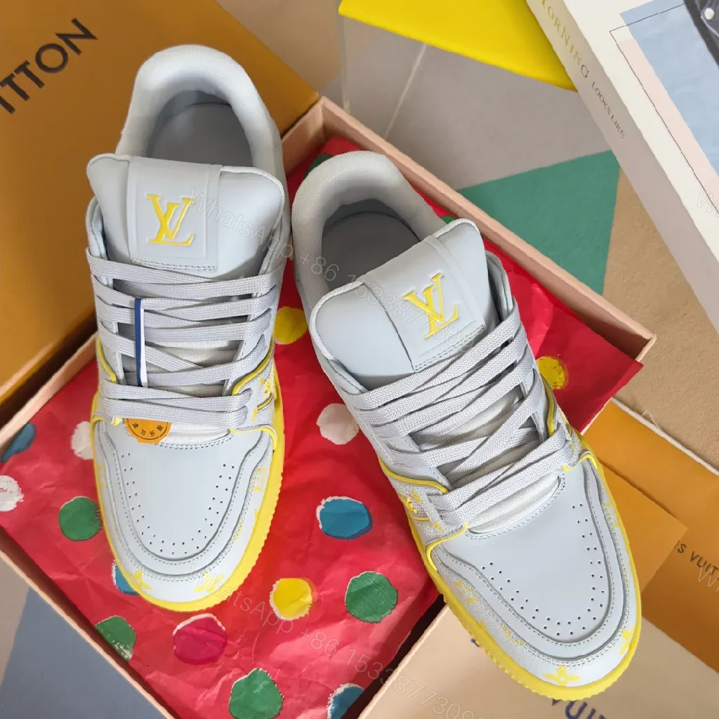 Bold Leather High-Top Sneakers with LV Accents — view 1