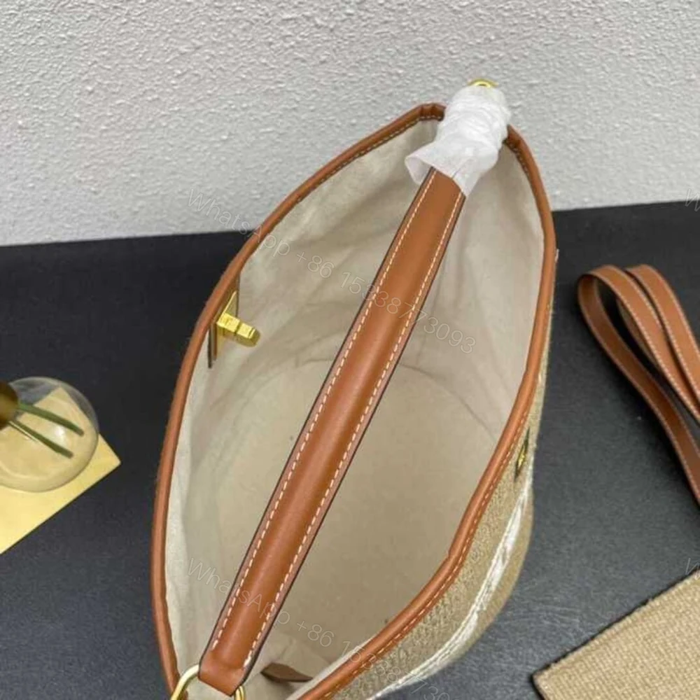 View 8 of CELINE 16 BUCKET BAG IN TEXTILE WITH PRINT AND SMOOTH BEIGE TAN 25CM 1955720JB 02ET