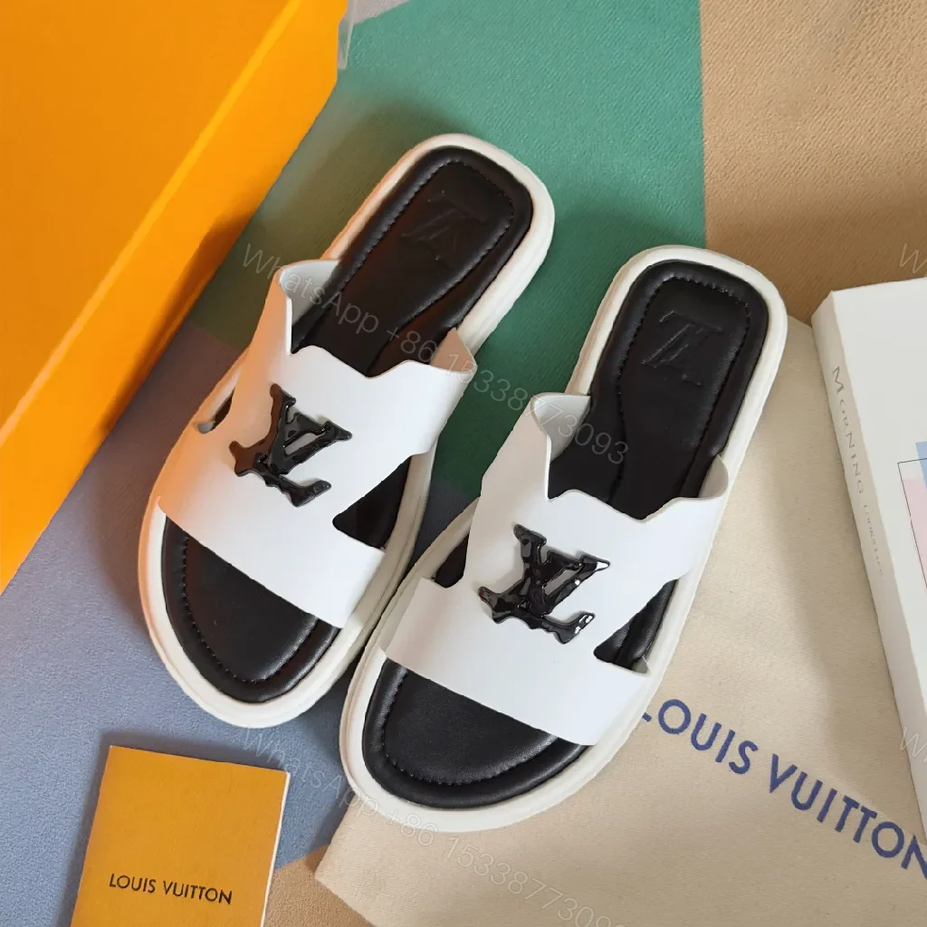 View 8 of Monochrome PU Slides with Logo Detail – Premium Comfort