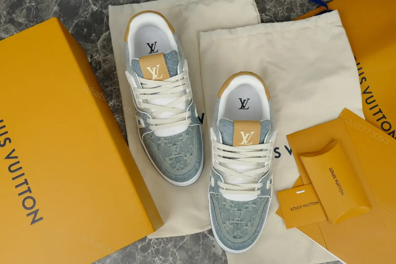 View 10 of Blue-Gray Denim Low-Top Cushioned Sneaker