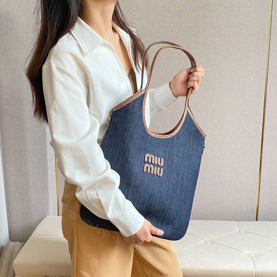 View 21 of 高仿miumiu繆繆*IVY系列5BG231限定款Tote包牛仔布免檢版
