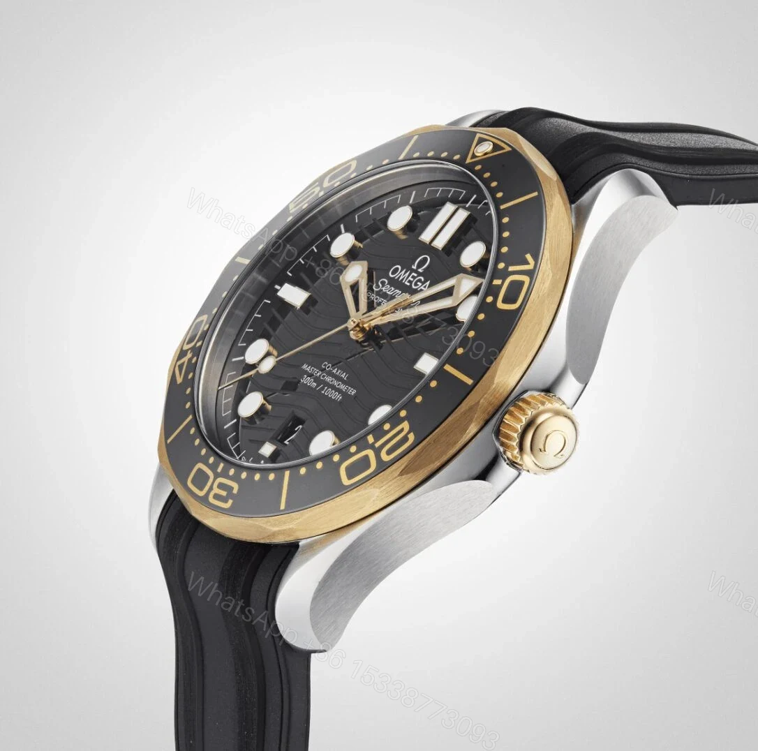 View 2 of Replica Omega Seamaster diver 300 co-axial Black Gold