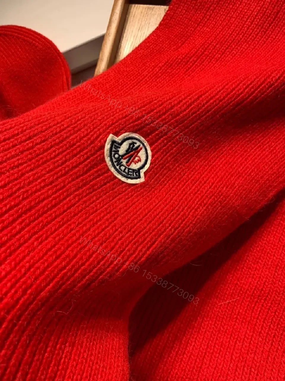 View 2 of Bold Red Knit Set – Luxe Warmth with Signature Emblem