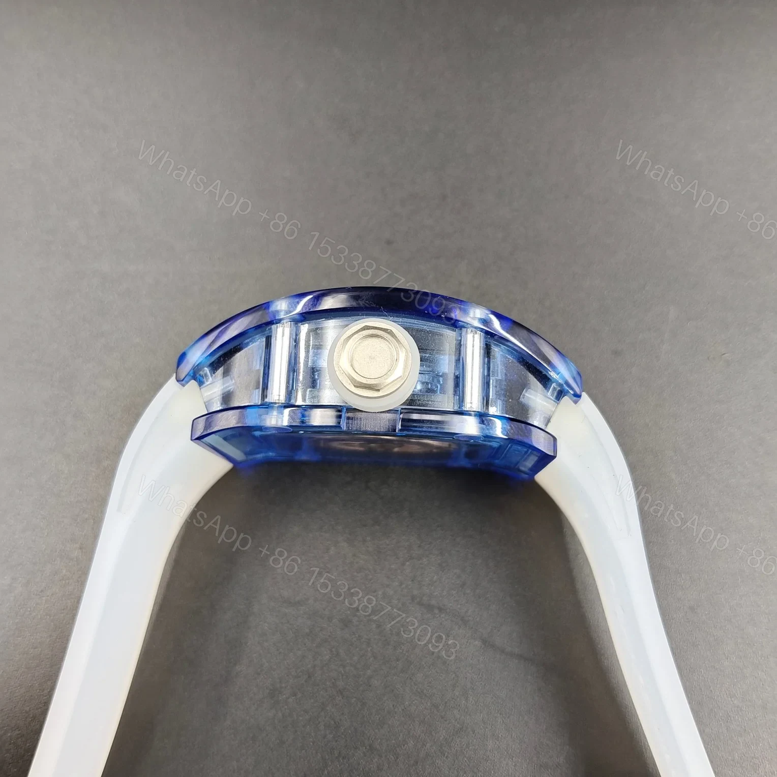 View 6 of Richard Mille RM07-02 Gemset Sapphire Automatic Watch Blue Sapphire Case White Strap CRMA5 Movement Premium Edition RM-RM07-02-GS-BLU-WHT