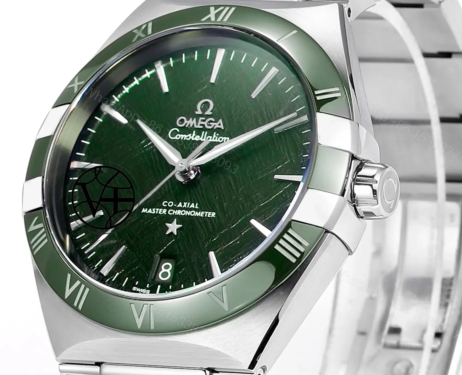 View 3 of Omega Constellation Super Clone Green Dial Steel Bracelet Premium 41MM OMEGA-CONST-GRN41-SS