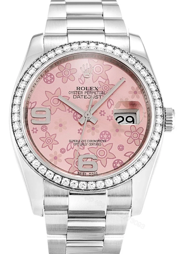Replica Rolex Datejust Pink Floral Dial 116244 36 mm — view 1