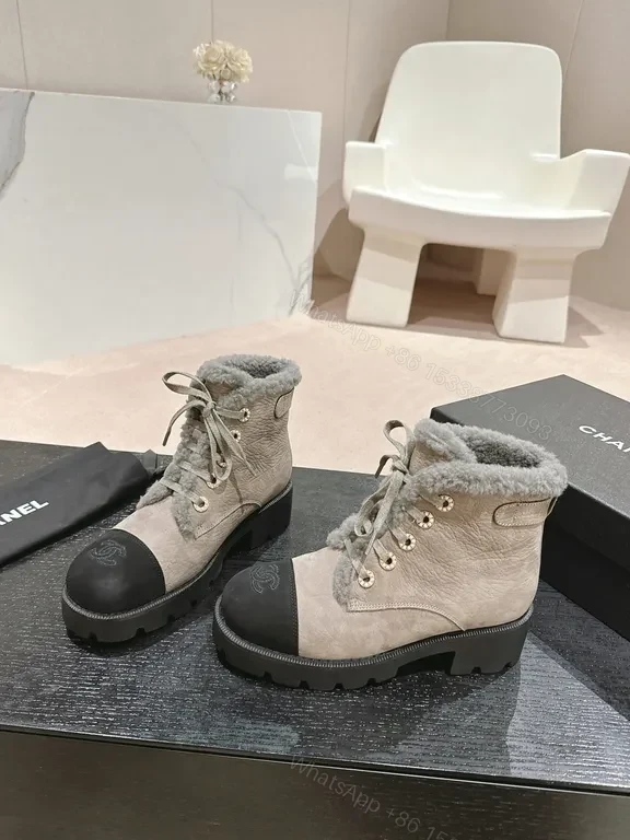 View 3 of Chanel-Inspired Warm Winter Boots with Luxe Stingray Texture