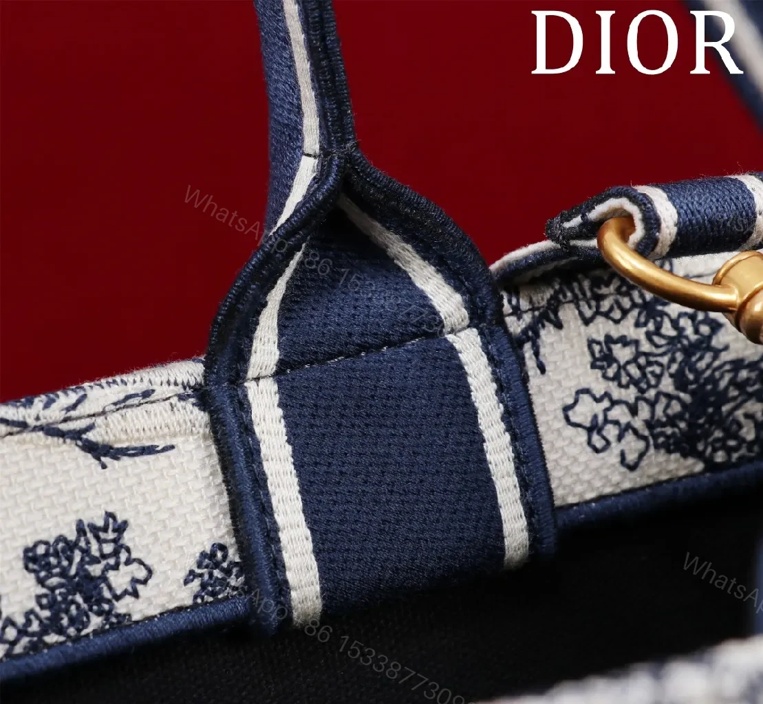 View 7 of Bold Navy Ivory Tapestry Tote: Signature Logo Carryall