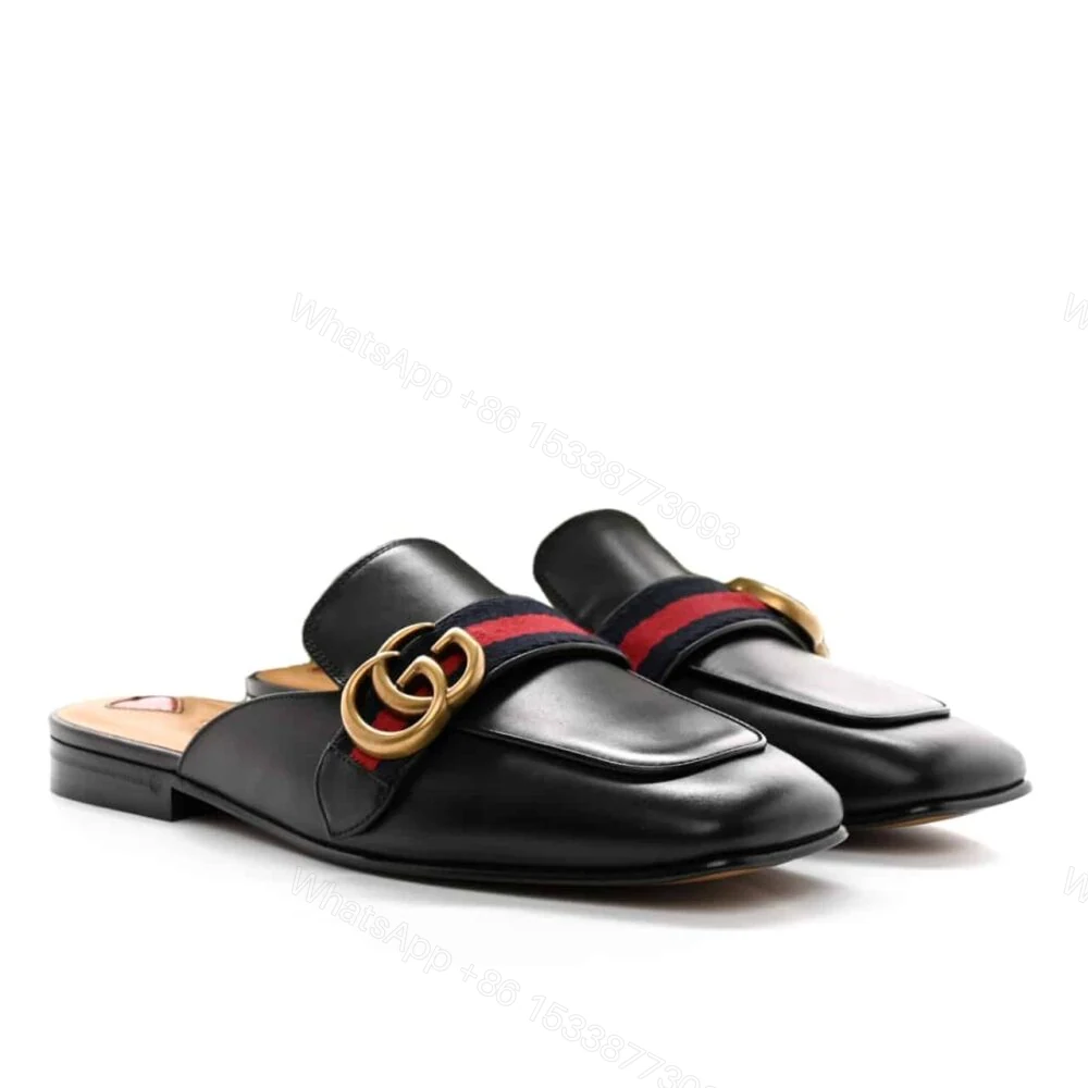 Gucci Women’S Princetown Slipper Double G Black Leather — view 1