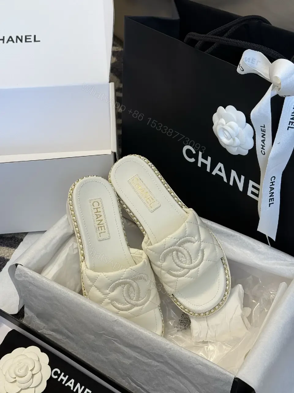 View 7 of Quilted Slip-Ons: Luxury Comfort with Iconic Emblem