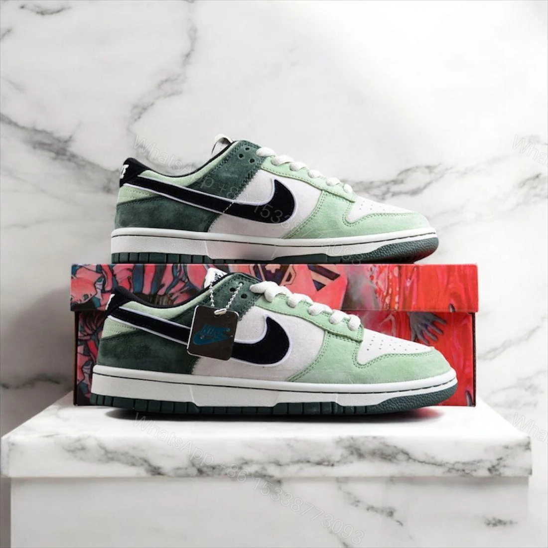 View 3 of FIRST COPY NIKE DUNK OTOMO OST DOUBLE GREEN BLACK