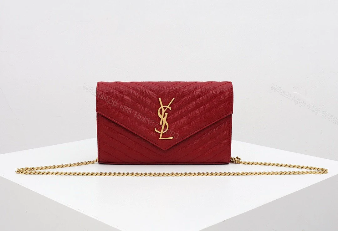 Saint Laurent YSL Red Chain Wallet — view 1