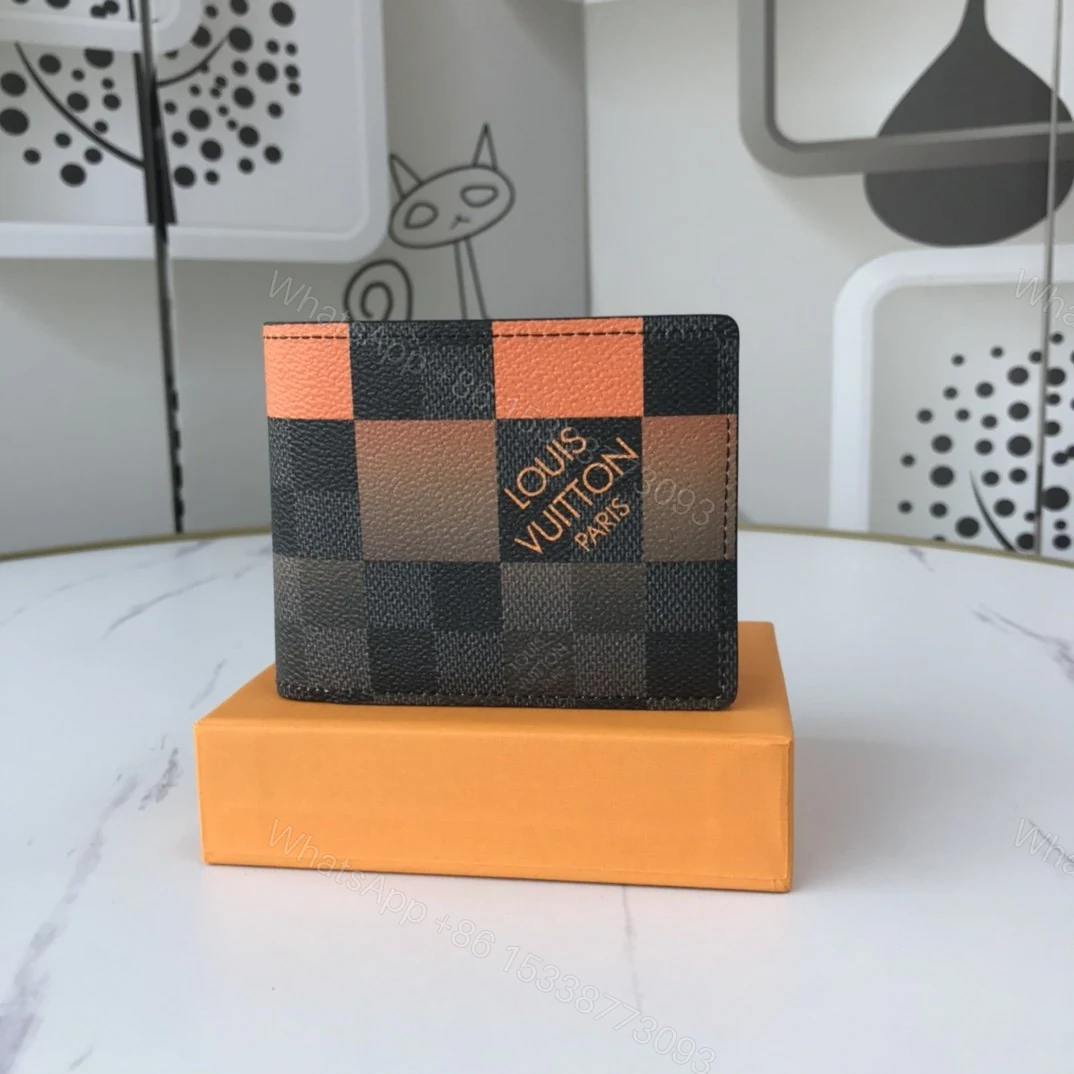 Louis Vuitton Multiple Wallet Damier Graphite Giant 3 Card Slot Orange In — view 1