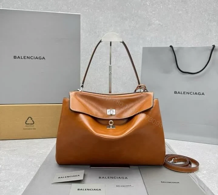 View 2 of Balenciaga Replica Rodeo Handbag Tan Cowboy Leather