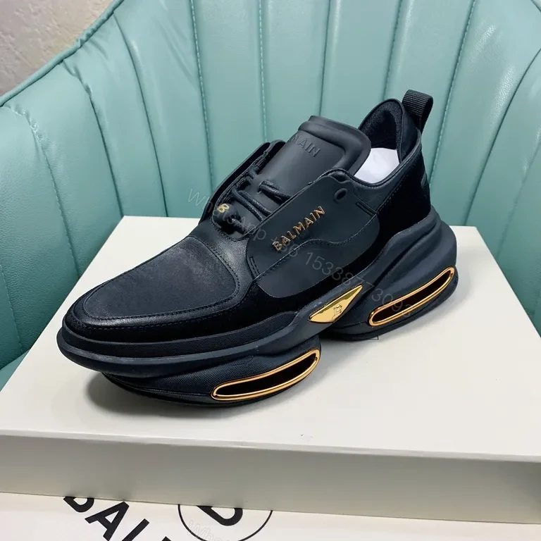 View 8 of Bold Black Balmain Runner: Allâ€‘Day Comfort + Gold Accents
