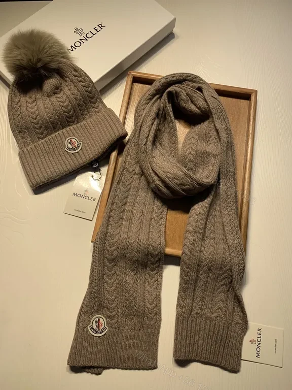 View 6 of Cozy Cable Knit Hat & Scarf Set â€” Luxury Warmth, Taupe/Greige