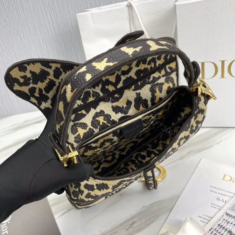 View 9 of Leopard-Print Saddle Bag: Luxe, Compact Dior-Style Accessory