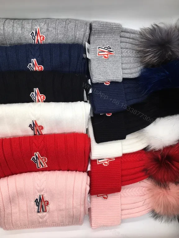 View 7 of Urban Gray Moncler Knit Scarf & Beanie Setâ€”All-Season Luxury