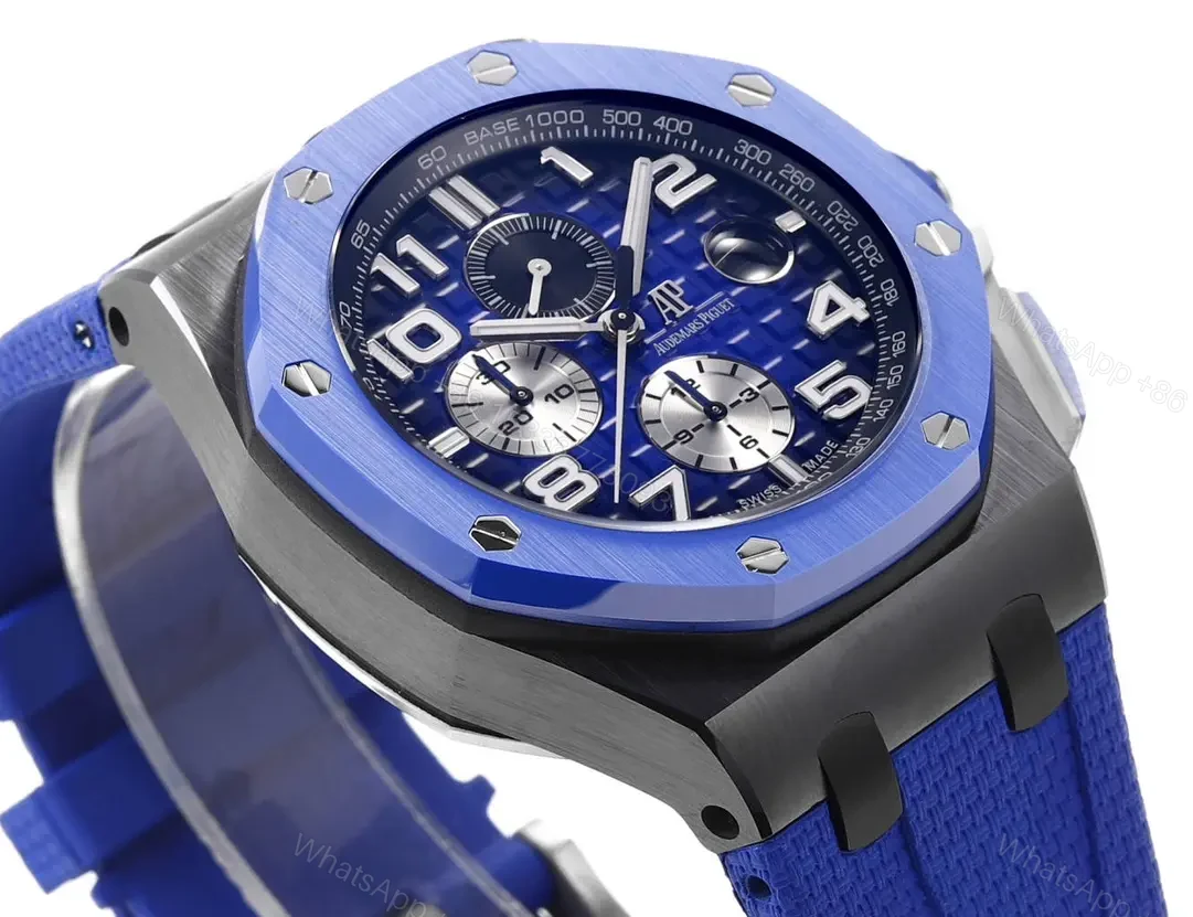 View 5 of JH Factory Audemars Piguet Royal Oak Offshore Blue Ceramic Watch with Chronograph Function
