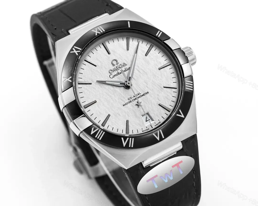 View 3 of Omega Constellation Meteorite Series 5th Generation 41MM Watch Black and Silver with Black Leather Strap