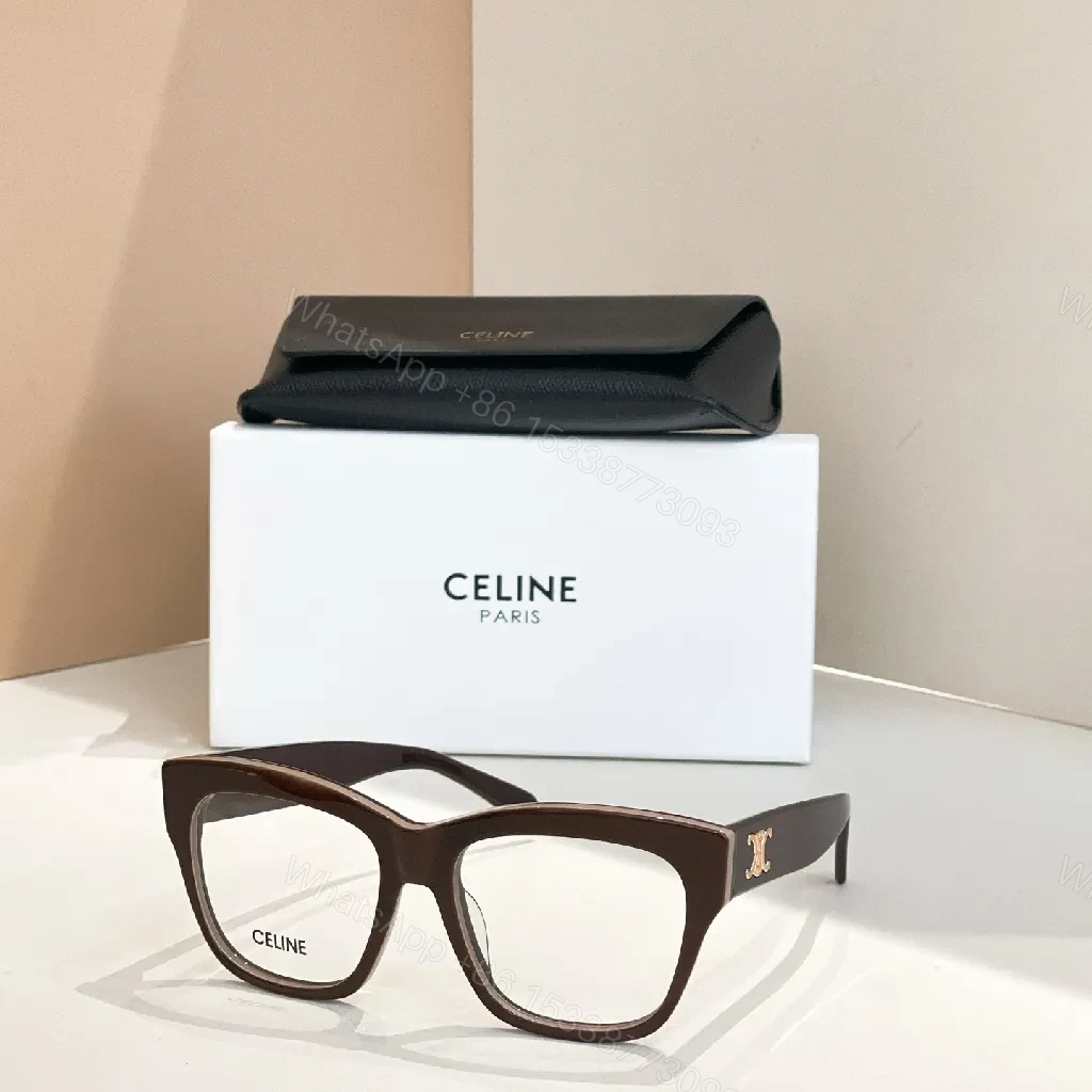 View 5 of Chic Black Acetate Cat-Eye glasses with Gold Logo Case