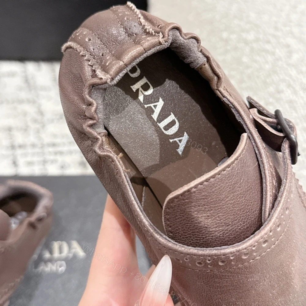 View 8 of 高仿Prada*2EG469B小牛皮懶人鞋朱潤色免檢版