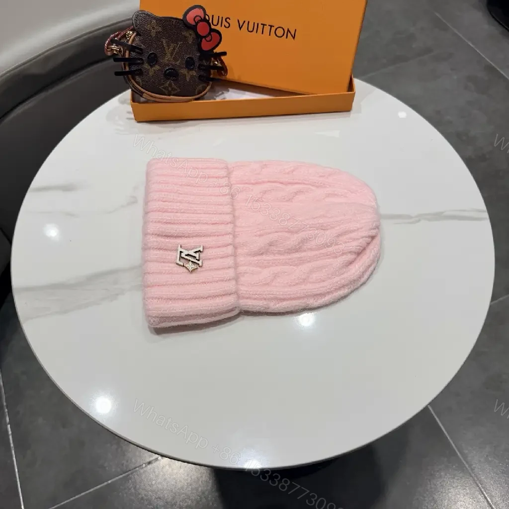 View 8 of Pastel Knit Beanie with Silver Emblem – Luxe Everyday Accessory