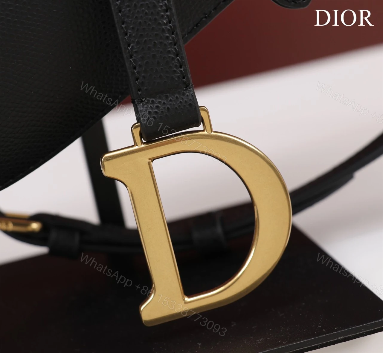 View 4 of Dior Saddle 11 Handbags Black With Lock Yellow Gold 25x20x6.5cm