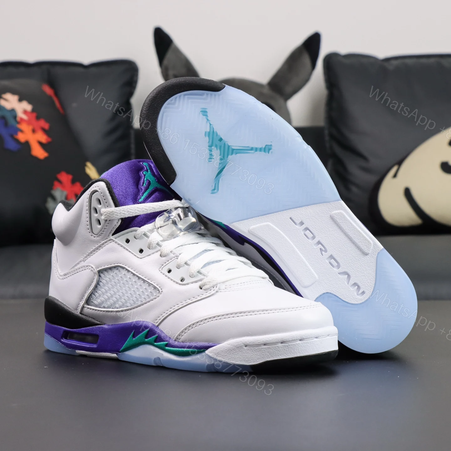 View 3 of Air Jordan 5 Retro Grape Reps