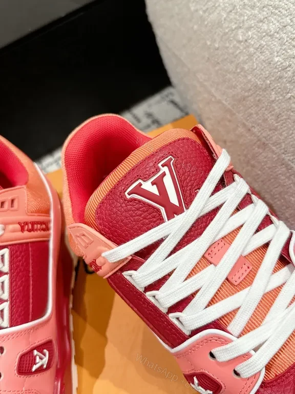 View 8 of Lux Pink Luxe High-Top Sneakers with LV Accents