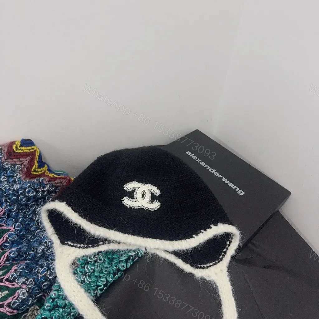 View 2 of Gray Wool-Blend Beanie, Embroidered Logo, Luxe Knit Style, Ultra-Soft Warmth