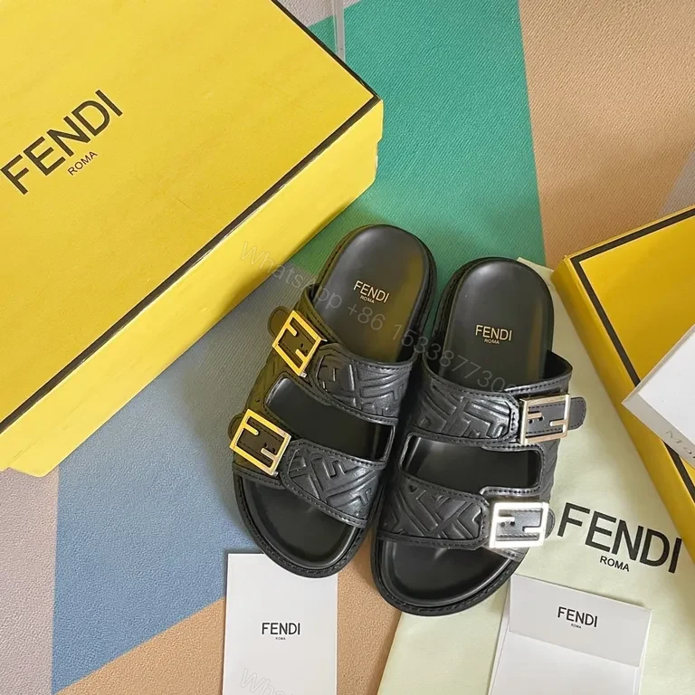 View 9 of Bold Textured Leather Slides with Hardware Detail - Luxury Menâ€TMs Slides
