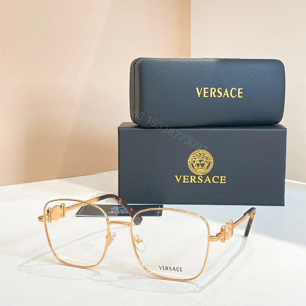 View 7 of Rose-Gold Designer Eyewear with Medusa Detailing Eyeglasses