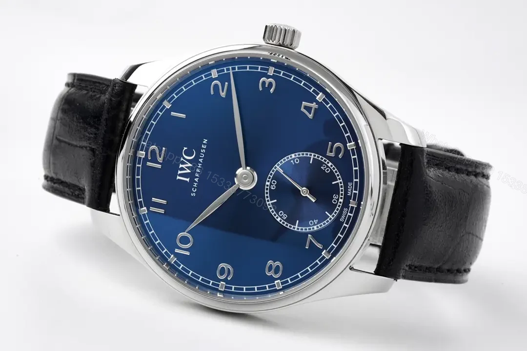 View 7 of IWC Portugieser Automatic 40 Stainless Steel Blue Dial Alligator IW3583-05