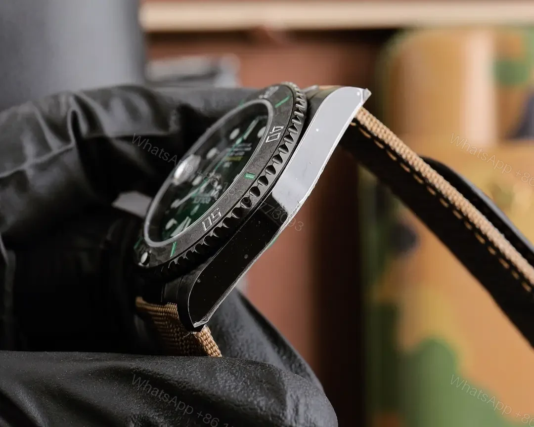 View 6 of Best Rolex Submariner Military Carbon replica 40MM Tan Fabric Strap Edition RG-SUBMARINER-MILITARY-CARBON-TAN-40