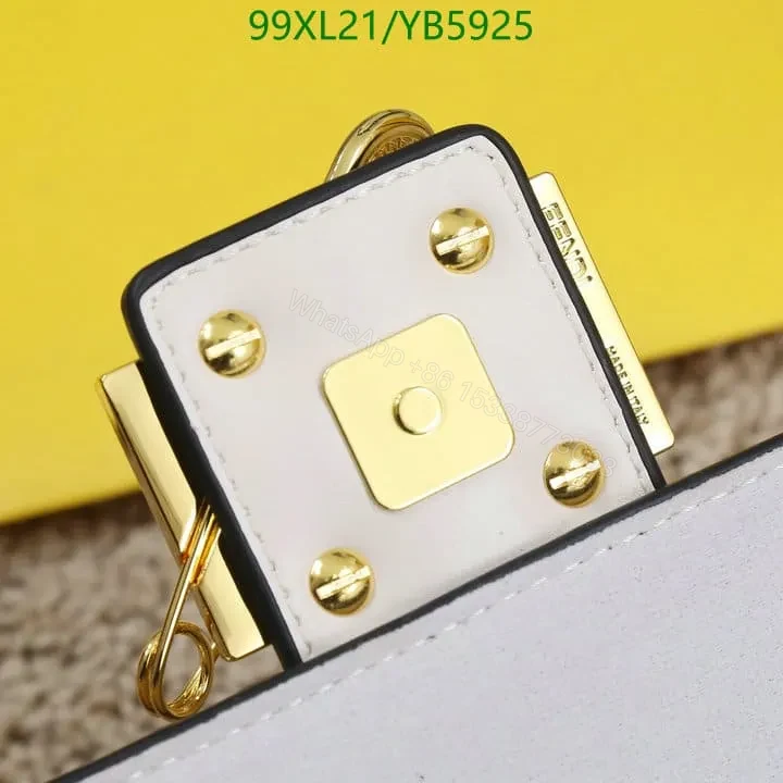 View 11 of Fendi Baguette Brooch White Leather Bag YB5925