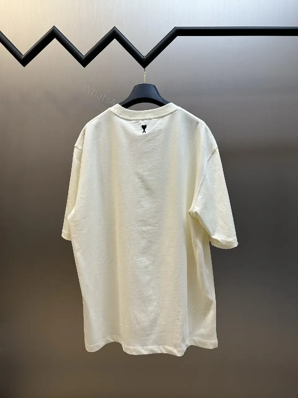 View 11 of Paris Flair Tee: Off-White Cotton Blend, Minimal Crest Graphic