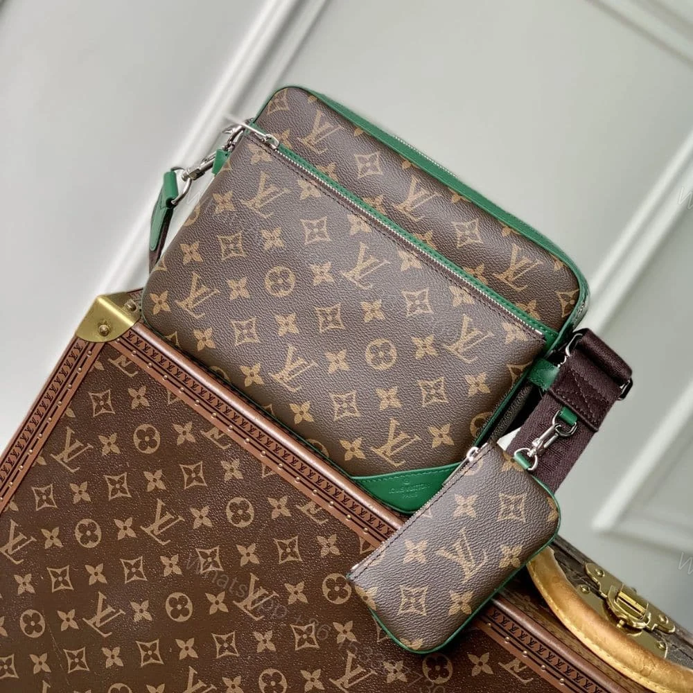 View 3 of Louis Vuitton Trio Messenger Bag Green 25Cm M12766