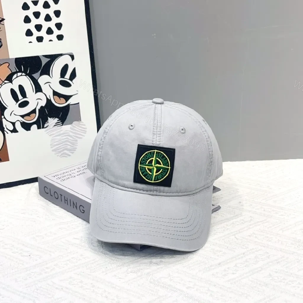 View 2 of Neutral Cotton Twill Cap with Stone-Inspired Patch, Structured Baseball Cap
