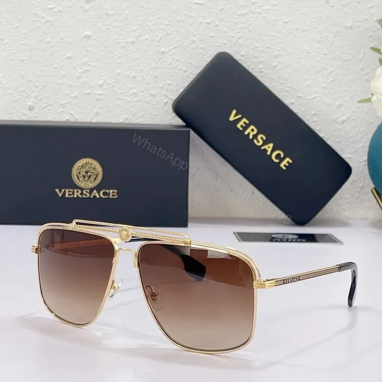 View 6 of Gilded Medusa: Gold-Tone Sunglasses with Crest
