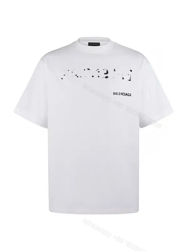 Graphic Cotton Crewneck Tee: Modern Minimalist Graphic Detail — view 1