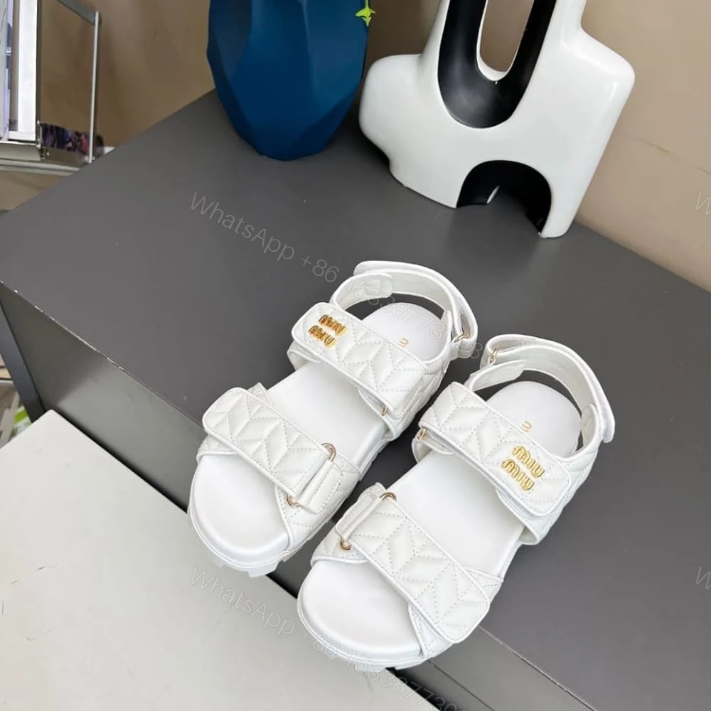 View 3 of MIUMIU SPORTY MATELASSE NAPPA LEATHER SANDALS WHITE 5X135E 88T F0009 F 010