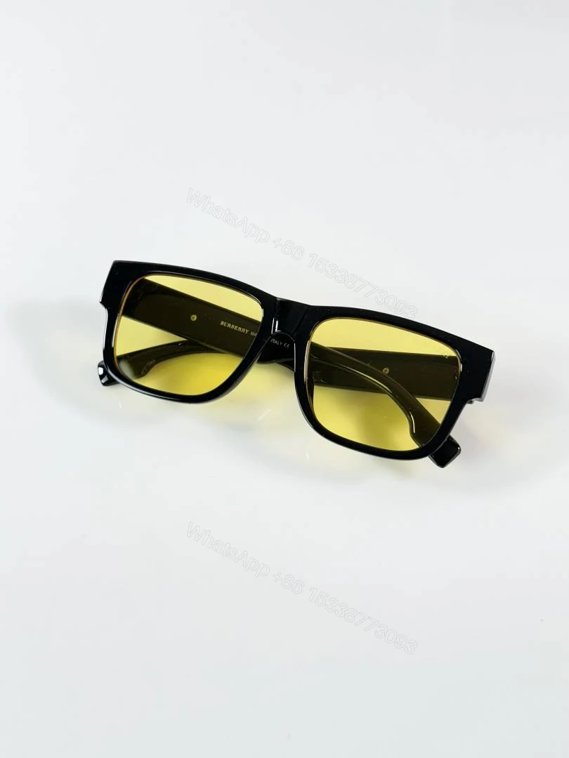 View 3 of First Copy Burberry 4358 Black Yellow Luxury Designer Sunglasses